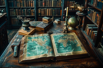 An ancient library holds a Taurusthemed atlas its pages revealing maps to hidden valleys and forests that embody the Earth signs essence