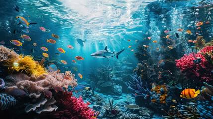 Fototapeta na wymiar underwater paradise a vibrant colorful marine life