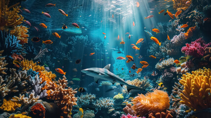 Fototapeta na wymiar underwater paradise, a vibrant marine life