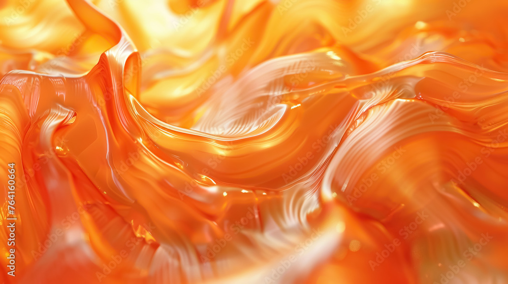 Aufkleber warm orange hues flow in soft, fluid motion, creating an organic and captivating abstract texture