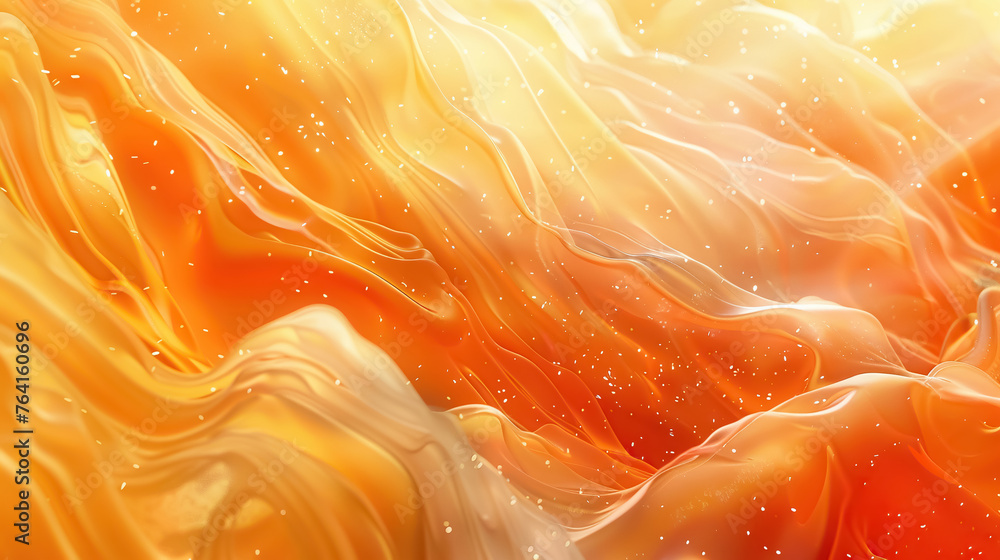 Poster warm orange hues flow in soft, fluid motion, creating an organic and captivating abstract texture