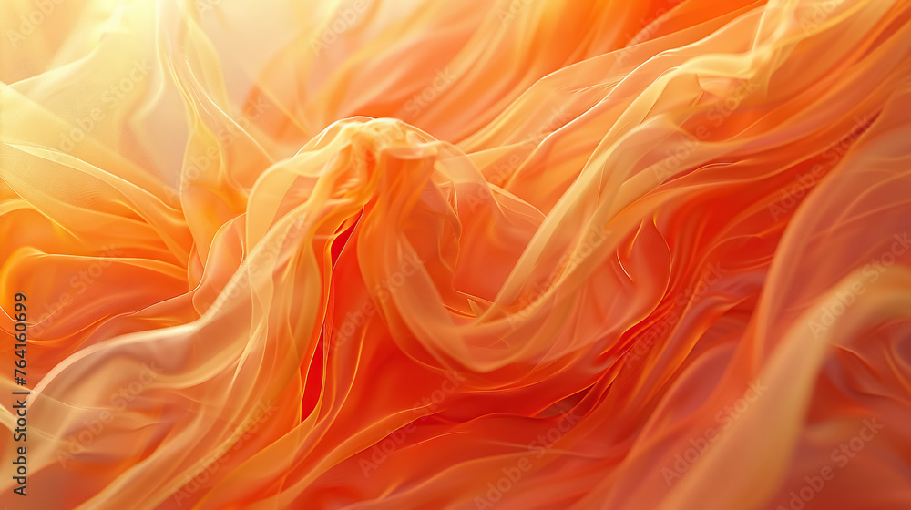 Poster warm orange hues flow in soft, fluid motion, creating an organic and captivating abstract texture