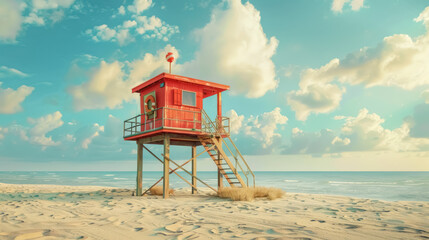 sunny beach lifeguard tower