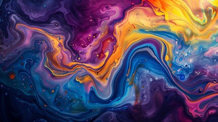 dynamic fluid art with vibrant swirls and abstract flow - obrazy, fototapety, plakaty