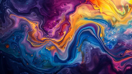 Foto op Canvas dynamic fluid art with vibrant swirls and abstract flow © pier