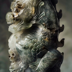 Exquisite Jade Dragon Carving - An Artistic Interpretation of Chinese Culture