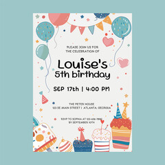 Cake Happy Birthday Party Invitation