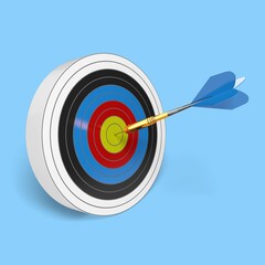 archery target illustration with colored arrow