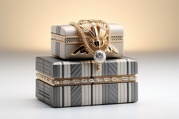 Luxury jewelry box mockup 3d rendering on white background