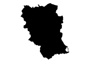 Silueta negra del mapa de Albacete y Murcia - obrazy, fototapety, plakaty