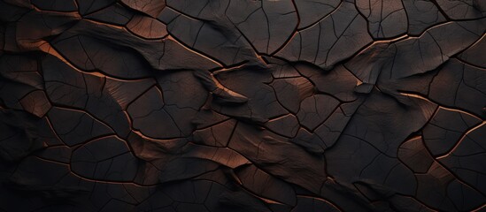 An image showcasing a detailed view of a broken surface with cracks, highlighted by a beam of light - obrazy, fototapety, plakaty
