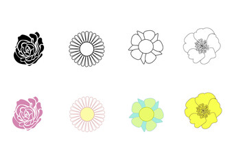set of flowers - planche de fleurs