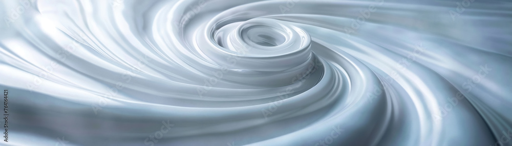 Poster a mesmerizing white fabric spiral creating a hypnotic abstract texture