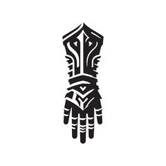 Majestic Gauntlet Silhouette Showcase - Embodying the Power and Majesty of Ancient Warfare with Gauntlet Illustration - Minimallest Gauntlet Vector
