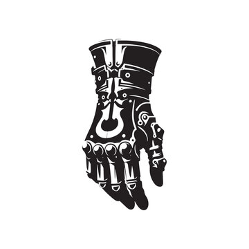 Dynamic Gauntlet Set of Silhouette - Unveiling the Mysteries of Legendary Armaments with Gauntlet Illustration - Minimallest Gauntlet Vector

