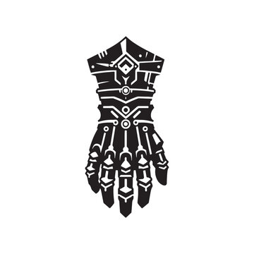 Enigmatic Gauntlet Silhouette Compilation - Conjuring Shadows of Heroic Tales and Epic Battles with Gauntlet Illustration - Minimallest Gauntlet Vector
