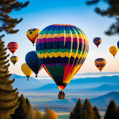 Colorful Hot Air Balloon Festival Aerial View