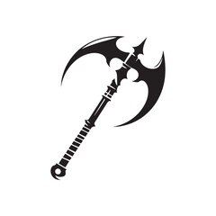 Enigmatic Halberd Silhouette Elegance - A Visual Tribute to the Historic Weaponry Legacy with Halberd Illustration - Simplistic Halberd Vector Design
