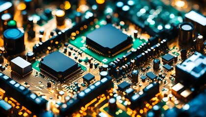 Obraz premium abstract close up mother board background 