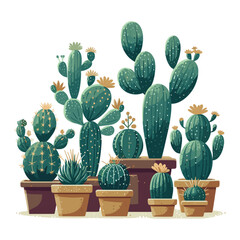 Opuntia cactus plant vector