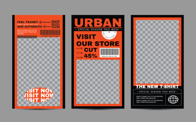 Hype social media post template set. Modern social media post bundle vector, Design editable template for social Template