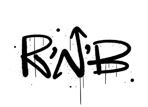 Grunge illustration with urban graffiti street art. Concept for r'n'b, rappers. Cool print for graphic tee, streetwear, hoodie. Vintage retro symbol. Nostalgia for 1980s, 1990s - Vector artwork.