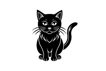 Black cat silhouette vector at illustration