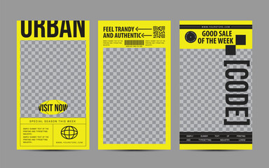 Hype social media post template set. Modern social media post bundle vector, Design editable template for social Template