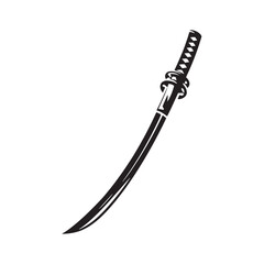 Vibrant Katana Silhouette Spectacle - Bringing to Life the Legacy of the Samurai with Vibrant Katana Illustration - Dynamic Katana Vector
