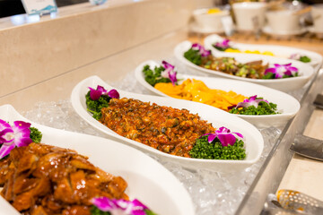 Food serve in buffet dinning room