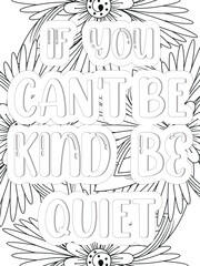  Kindness Quotes Flower Coloring Page Beautiful black and white illustration for adult coloring book