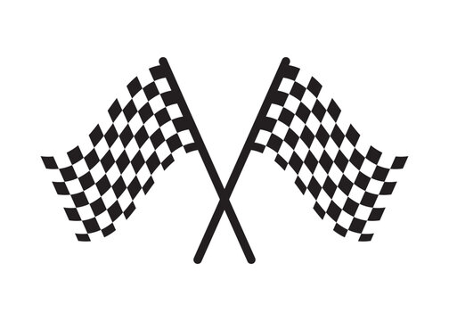 crossed racing flag Start icon, Checkered flag for car racing flat vector icon for sports apps and websites.