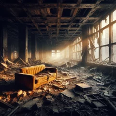 Gordijnen interior of an abandoned house © juan cesar