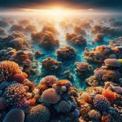 Rolgordijnen coral reef with coral © juan cesar