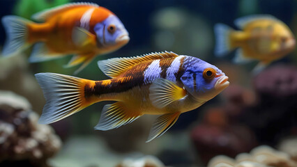 Obraz premium Stunning Colourful African Lake Malawi Cichlids