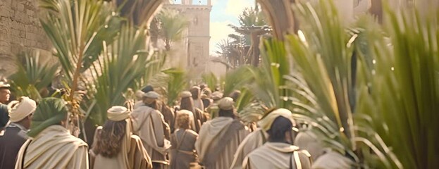Palm Sunday, Jesus' triumphant entry to Jerusalem 4K Video
