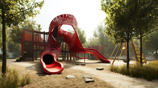 artificial intelligence generated image of a colorful playground