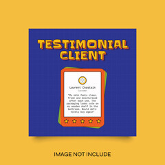 Creative Testimonial Social Media Template, What our Clients Say, Quote, Review, Feedback, Infographic Template, Label, Editable Vector Illustration