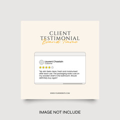 Creative Testimonial Social Media Template, What our Clients Say, Quote, Review, Feedback, Infographic Template, Label, Editable Vector Illustration