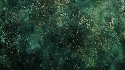 Fototapeta na wymiar An old grunge green background, with its rough edges and imperfections, creates a sense of rawness and authenticity. Dark tolight green gradient texture. Toned rough concrete surface. Close-up.