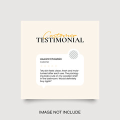 Creative Testimonial Social Media Template, What our Clients Say, Quote, Review, Feedback, Infographic Template, Label, Editable Vector Illustration