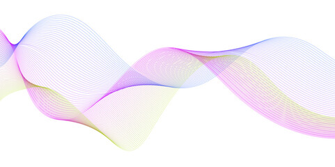 Abstract gradient wavy flowing dynamic smooth curve lines isolated background. Design used for presentation, web design, cover, web, texture, technology, science, data, music, magazine.