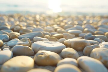 Fototapeta premium Beach pebble stones background