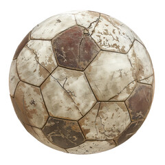 Leather soccer ball isolated, cut out transparent