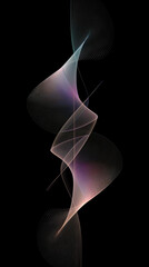 Background illustration, abstract image of smooth lines on a black background, unusual image in soft light.