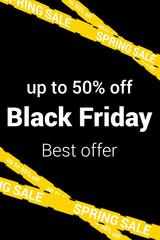 Banner with yellow warning tape 1