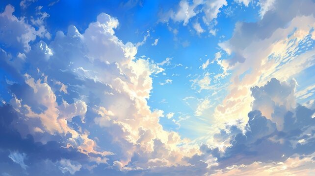 artificial intelligence generated image of a sky with wonderful clouds