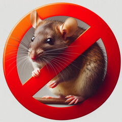 Adorable Outlaw: Cute Rat in Prohibition Sign