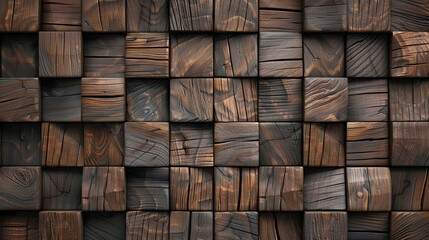 Natural Elegance: Rustic Charm of 3D Wooden Square Texture