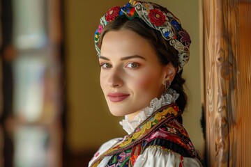 Elegance in traditional Hungarian costume.